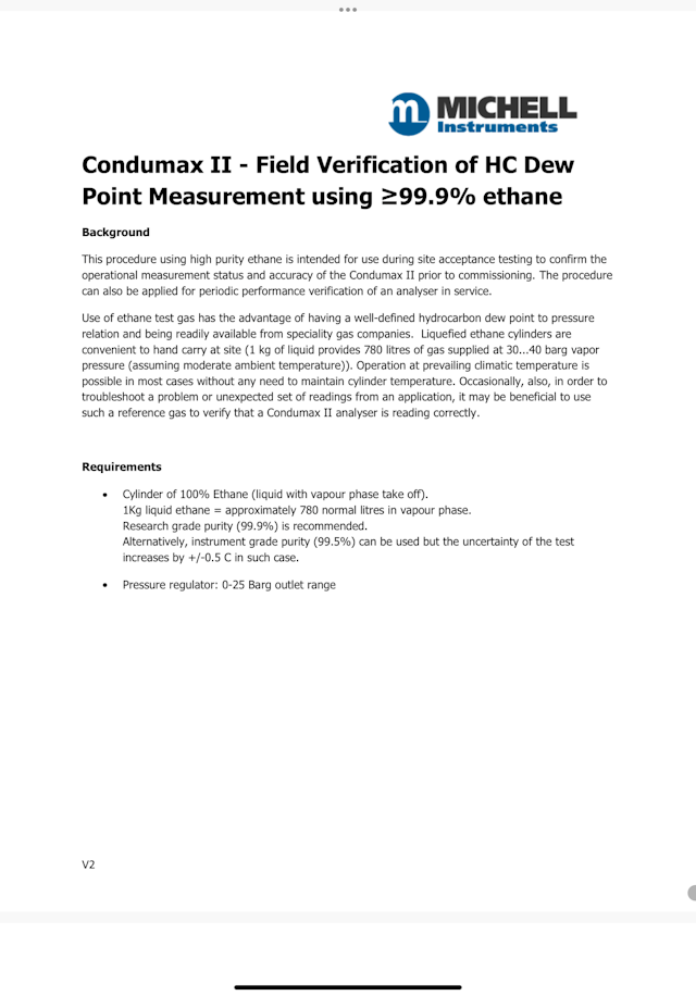 CD2 Field Measurement Verification with Ethane